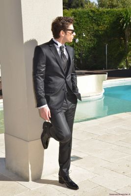 Costume de marié noir 3 pièces Karl Lagerfeld